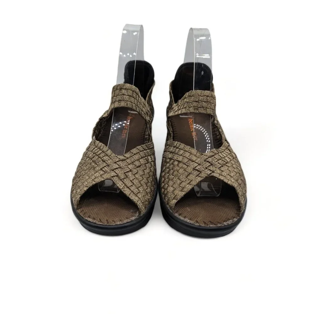Bernie Mev. Lulia Bronze Beige Women's Handwoven Casual Wedge Shoes sz 41 US 10M